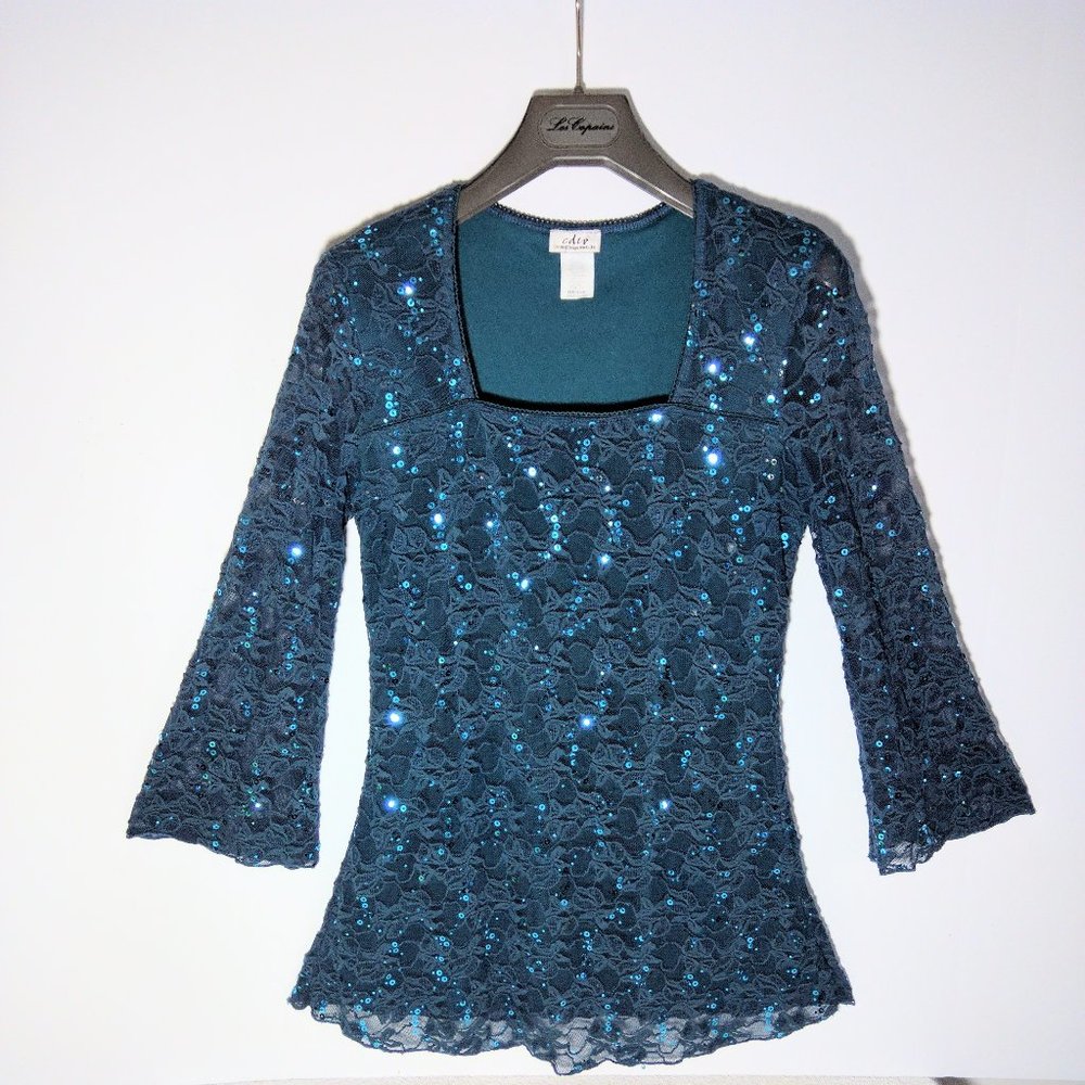 Top/Tunic - Fully Lined Stretch Lace with Glitter & Sequins!